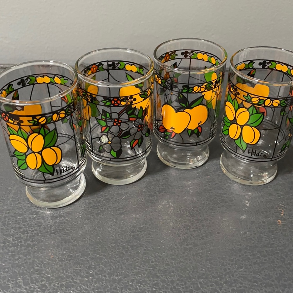 Vintage 70’s Hildi Anchor Hocking juice glasses